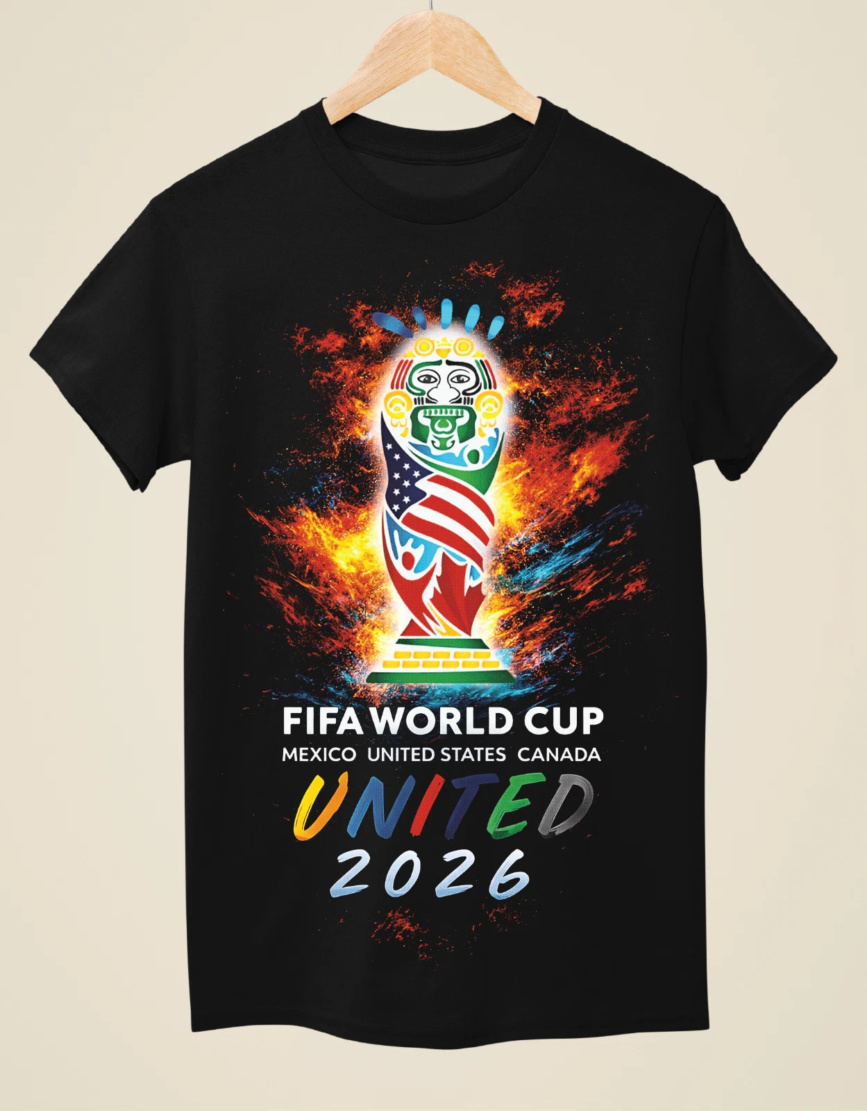 FIFA / WORLD CUP 2026 INSPIRED Cool Graphic Tee Unisex Black T-Shirt reprint