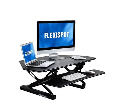 FlexiSpot Height-Adjustable Standing Corner Desk, 41''W, Black