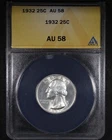 1932 Washington Quarter - 25c ANACS AU58 - First Year Of Issue!