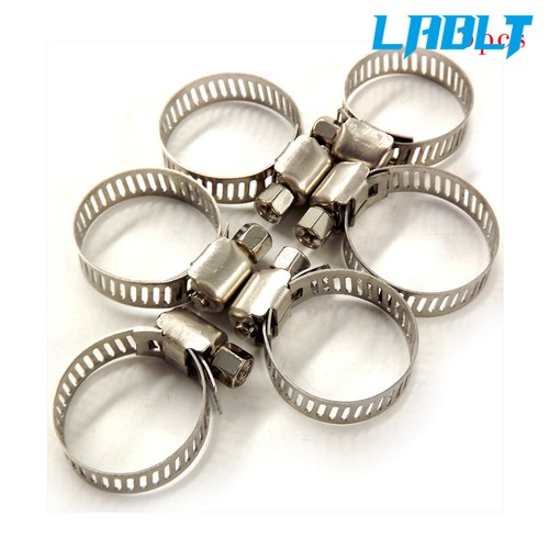 LABLT 5/16-15/32"15PC Hose Clamps Fuel Line Worm Clip Adjustable Stainless Steel - Afbeelding 3 van 10