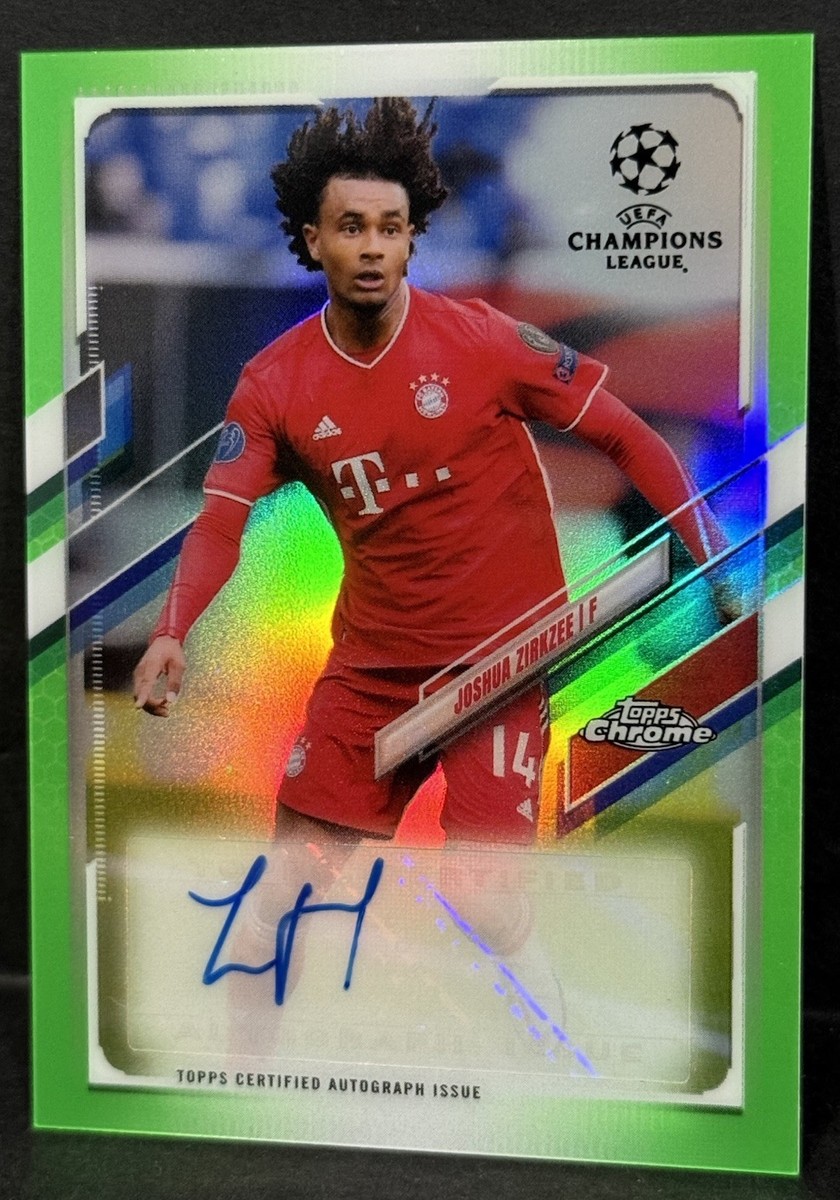 2020-21 Topps Chrome UCL Bayern Munich Joshua Zirkzee Auto Green