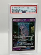 2017 POKEMON SUN & MOON SHINING LEGENDS SECRET #78 MEWTWO GX PSA 8