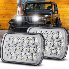 Combo For 1987-1995 Jeep Wrangler Yj Pair 7x6 5x7 Led Headlights Hilo Beam Combo For 1987-1995 Jeep Wrangler Yj Pair 7x6 5x7 Led Headlights Hilo Beam