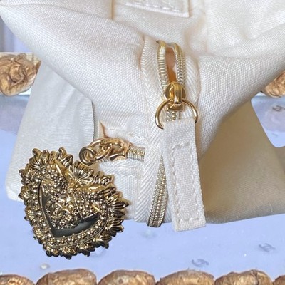 Dolce&Gabbana Devotion Sacred heart Ivory cosmetic bag with double