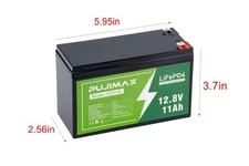 PUJIMAX 12V 11Ah Lithium LiFePO4 Built-in 12A BMS Deep 3000+Cycle Phosphate NEW