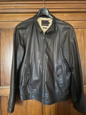 Mens Mulberry Dark Brown Leather Bomber Jacket (M)