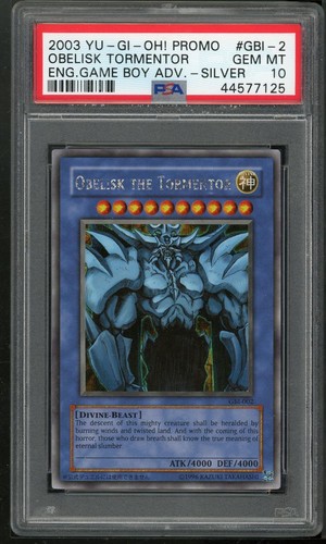 Obelisk The Tormentor GBI-002 Secret Rare Promo Yugioh PSA 10 Gem Mint *125
