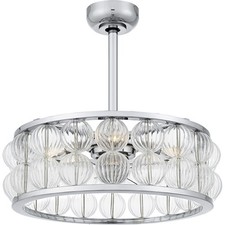 Quoizel TRK3123 Terrarock 12" 3 Blade Indoor Ceiling Fandelier - Chrome