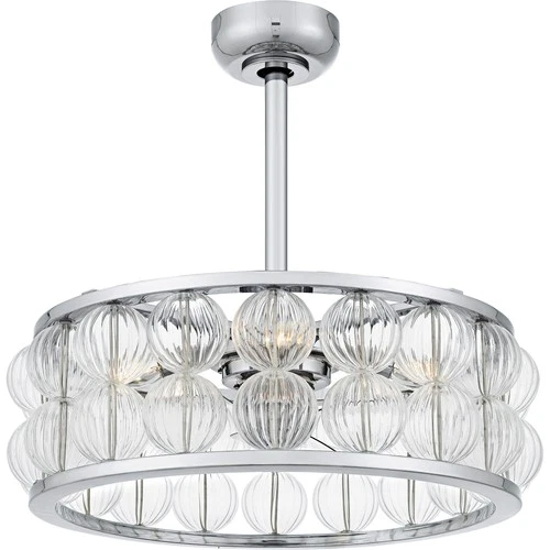 Quoizel TRK3123 Terrarock 12" 3 Blade Indoor Ceiling Fandelier - Chrome - Picture 1 of 12