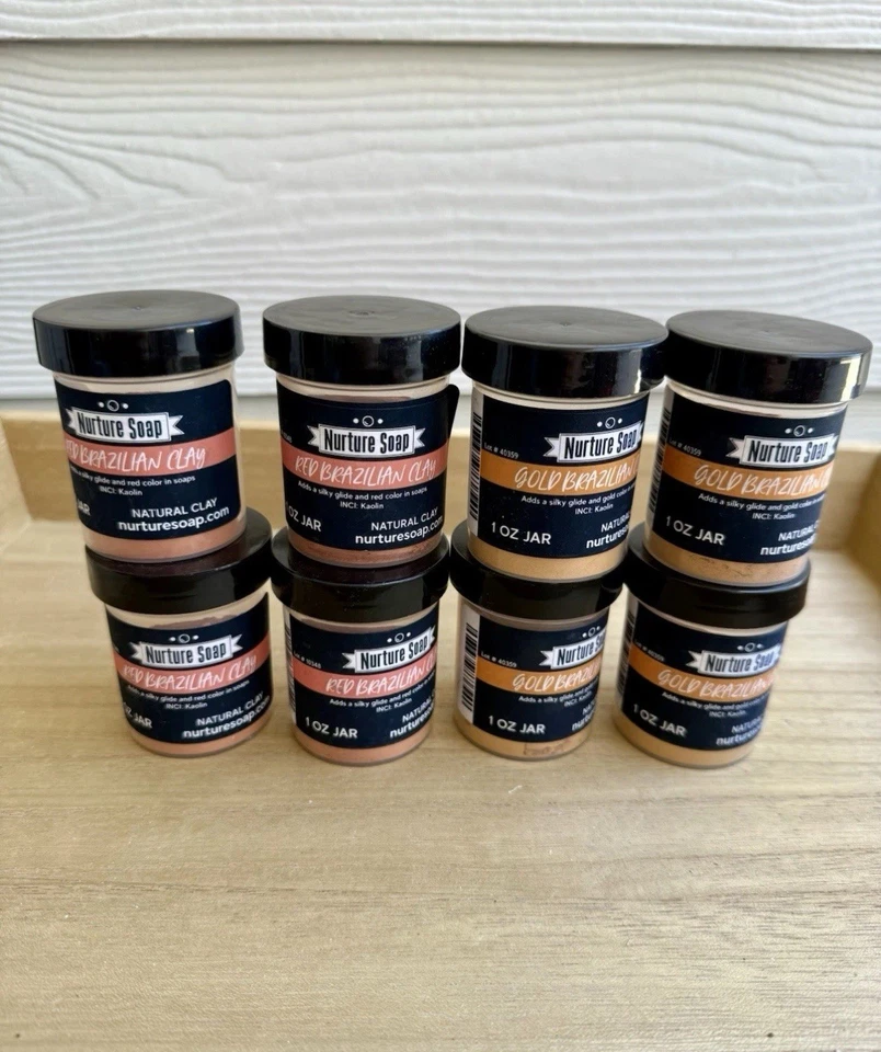 12 x Red & Gold & Green Clay Nurture Soap Mica Colorant Powder For Soap Making - Image 2 of 4