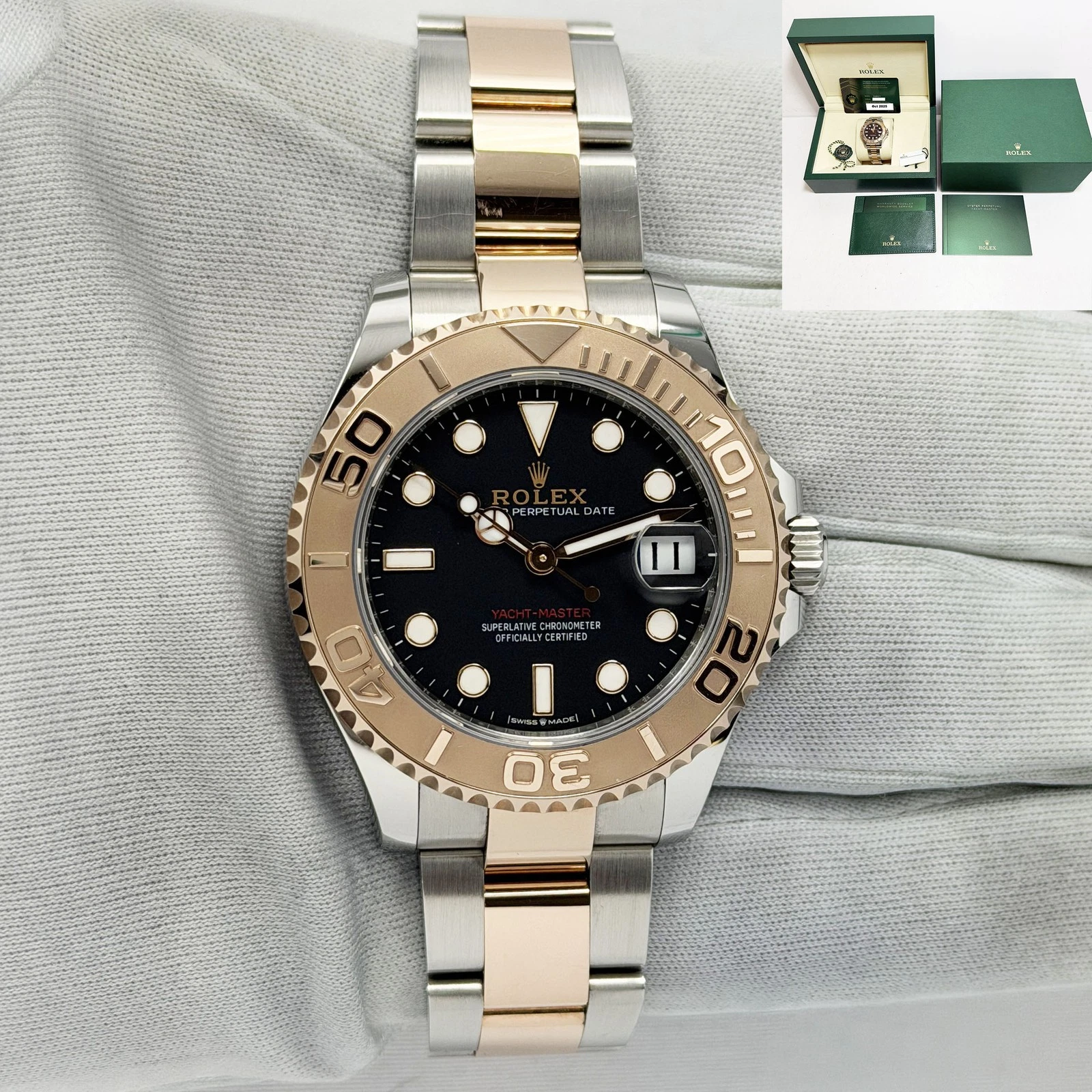 Rolex — 2025 Rolex Yacht-Master 268621 37MM Black Dial Everose Gold Box Paper