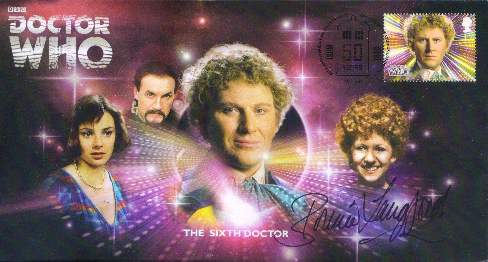 The Sixth Doctor Who COMPANIONS Stamp Cover FDC Signed BONNIE LANGFORD