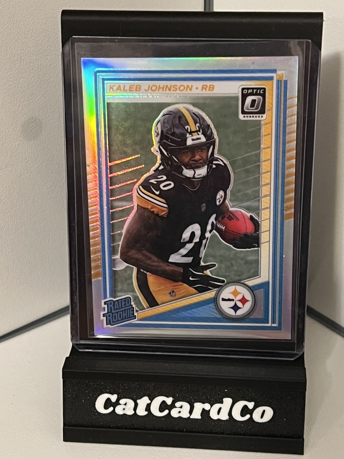 2025 Panini Donruss - Rated Rookie Kaleb Johnson #322 Optic Preview Holo Prizm