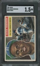 1956 TOPPS JACKIE ROBINSON 30 FAIR WHITE BACK SGC 1.5 BASEBALL BROOKLYN DODGERS
