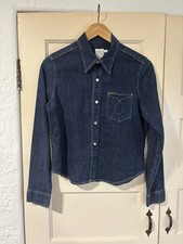 Vintage 90s Calvin Klein Jeans Women's Denim Snap-Front Western Shirt Hong Kong