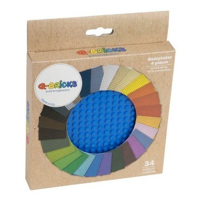 Q-Bricks - Basis Platte 20 x 20 Kartonbox 4 Stück - Farbe Himmelblau