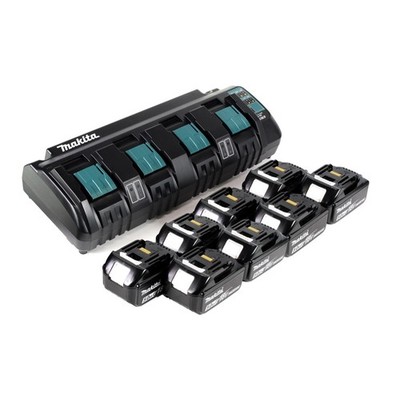 Makita Power Source Kit 18V DC 18 SF 4-fach Ladegerät + 8x BL1850B Akku 5,0Ah