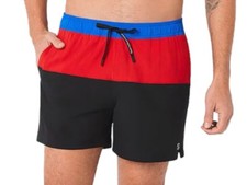 Sports Illustrated Swim Trunks XXL Red Black  Blue Stretch Board Shorts NWT