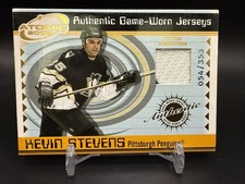 2001-02 Pacific Atomic Game-Worn Jerseys PATCH Kevin Stevens #46 Penguins /535