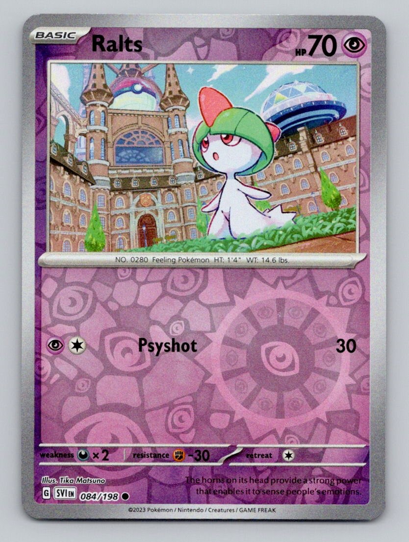 Ralts 084/198 Common Scarlet & Violet Pokemon Reverse Holo Near Mint