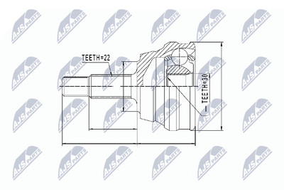 NTY Gelenksatz Antriebswelle NPZ-VW-012 für GOLF VW JETTA SEAT PASSAT B3 B4 3A5