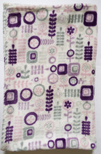 Little Miracles Baby Blanket Plush White Purple Pink Shapes Floral Leaves 31x44"