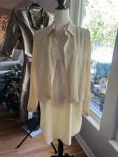 Vintage 100 silk MaxMara Long Sleeve Blouse/mini Dress Made In Italy