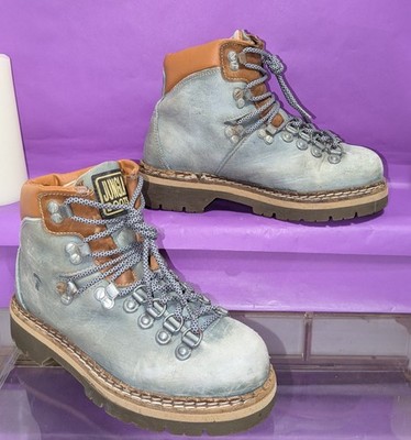 CJB Jungla Boots 3067 Leather Hiking Vintage Women's 38 Blue Made in Spain  