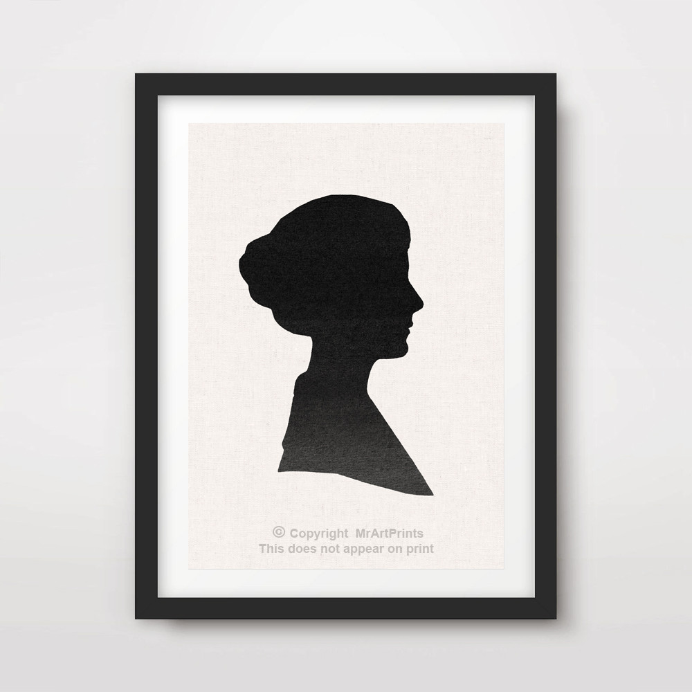 Vintage Woman Silhouette In Frame Vintage Lady Silhouette, Lady