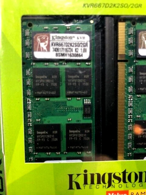 New Kingston 2GB DDR2 PC2-5300 667MHz Notebook Memory Sticks Cards Dual Channel - Image 2 of 4