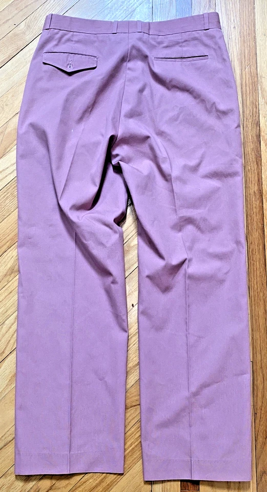 Vintage 70's Men's Pants Farah 34 x 30 Cotton Salmon Flap Pocket Retro - Изображение 4 из 4
