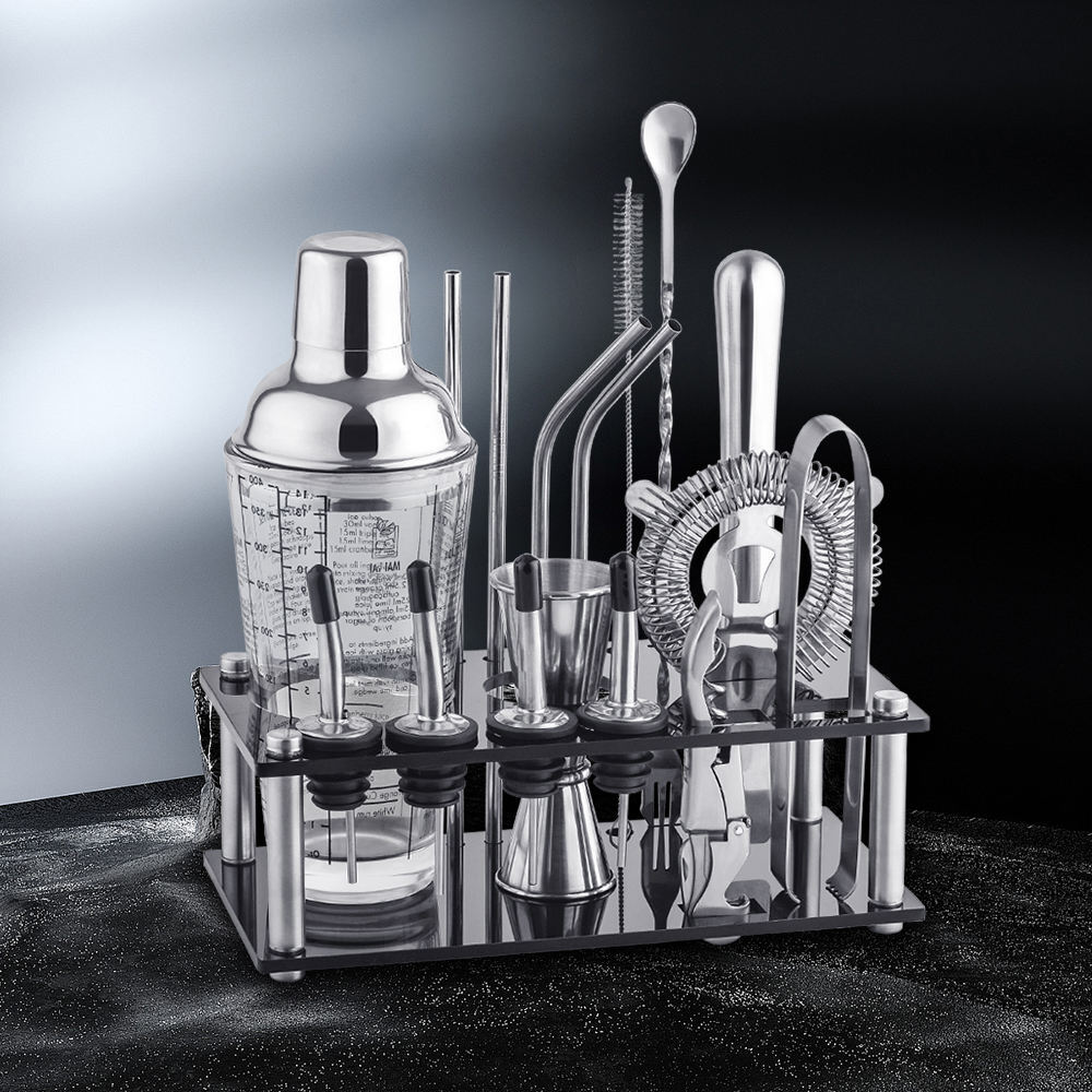 17-teiliges Edelstahl Cocktail Shaker Set - Premium Cocktail Bar Set 400 ml