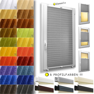 Plissee nach Maß   Faltrollo Faltstore ohne Bohren Klemmfix  KAMARI  6x Profil