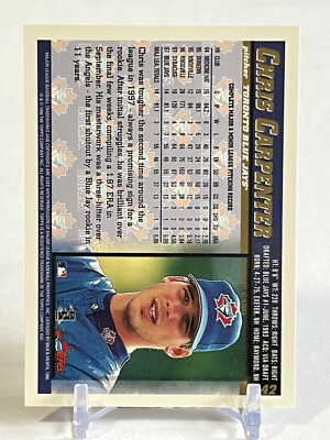 1998 Topps #442 RC Chris Carpenter - Toronto Blue Jays | eBay