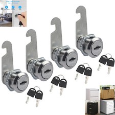 4x 20mm Cam Lock Door Barrel Drawer Cabinet Mail Box Locker Cupboard 8 Keys