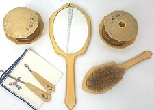 7 Vintage Art Deco Celluloid French Ivory Plastic Ladies Dresser Vanity Set