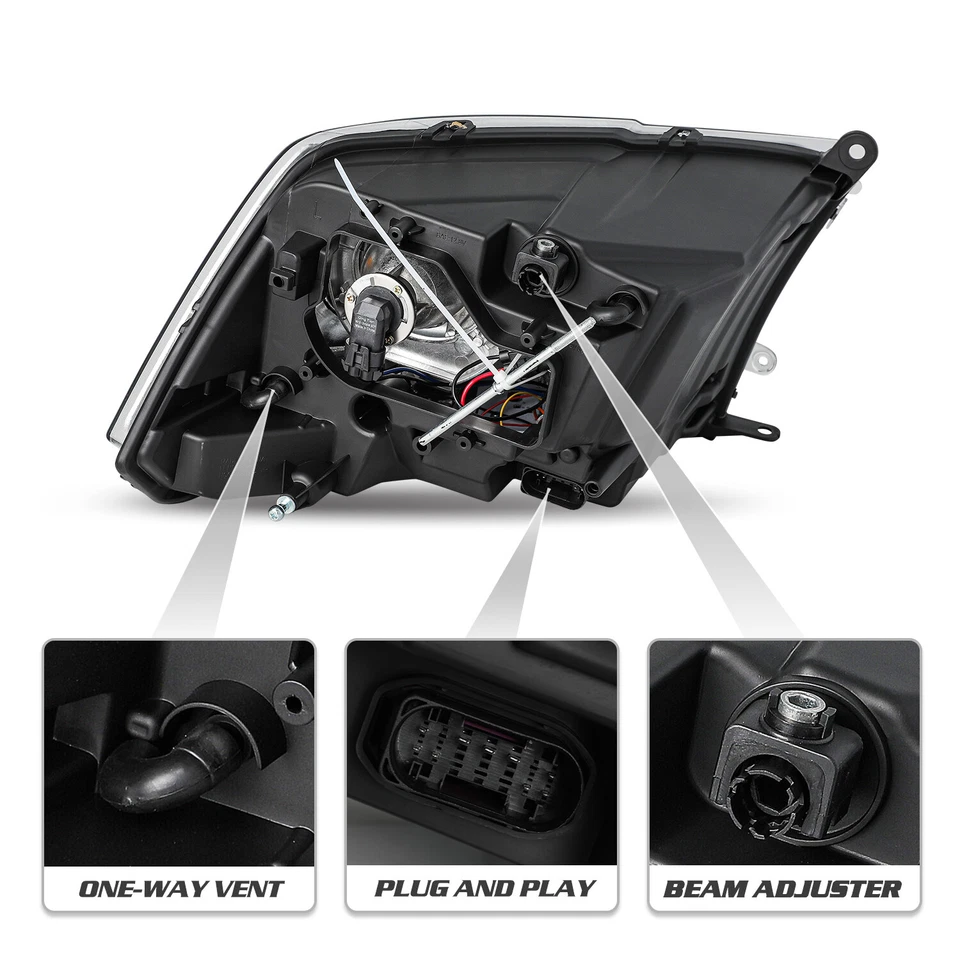 PAIR PROJECTOR HEADLIGHT 2013-2018 Dodge Ram 1500 2500 3500 LED DRL HEADLAMP Foto 3 de 4