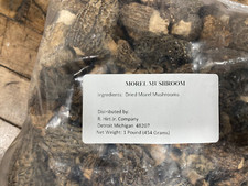 Morel Mushrooms, Dried, Oregon Sourced, 1 Lb Polybag