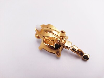 Boucle D'oreille Yves Saint Laurent Paris Vintage - Forme Papillon, Métal Doré Et Strass