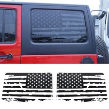 Exterior Rear Window Sticker Decals Decor For 4-door Wrangler Jk Jku 11-18 Black