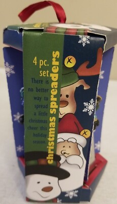 Joie de Vivre Christmas 4 Spreaders Knives MSC International Santa Reindeer Snow
