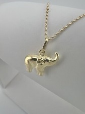9ct Yellow Gold Small Gold Elephant Charm Pendant With Jewellery Box