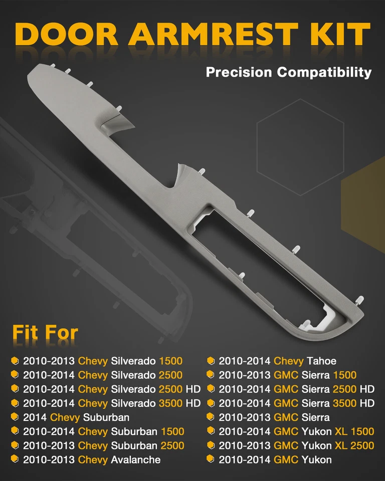 Driver Armrest Repair Kit For 10-14 Chevy Silverado GMC Sierra 1500 2500 3500 HD - Image 2 of 4