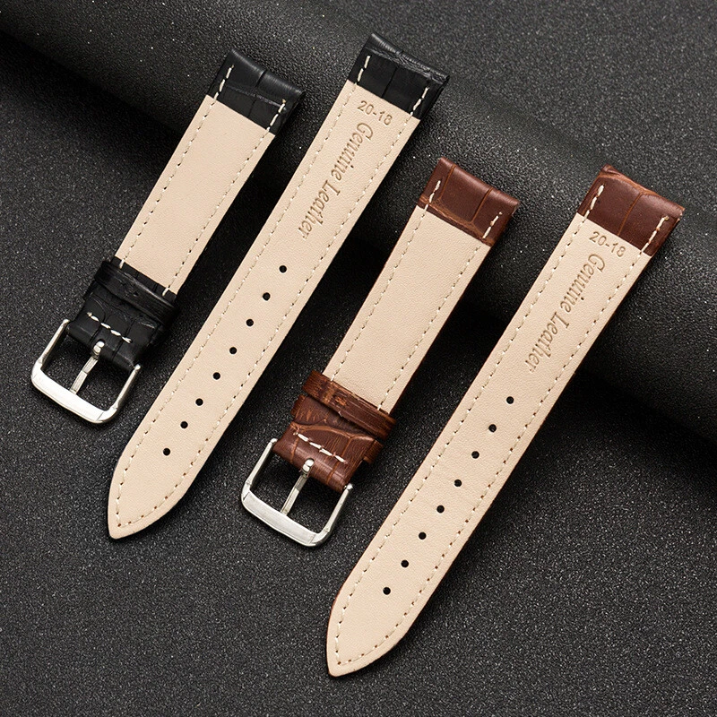 High Quality Genuine Leather Watch Strap Cowhide Colourful WristBand 10mm-24mm - Image 3 of 4