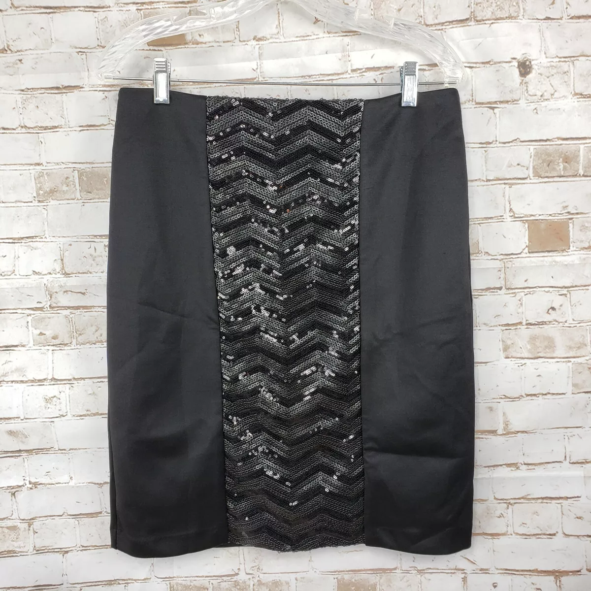 Black sequin top pencil skirt stretch