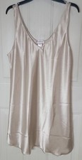Shadowline Satin Chemise Slip Ivory Nightgown Silky Large
