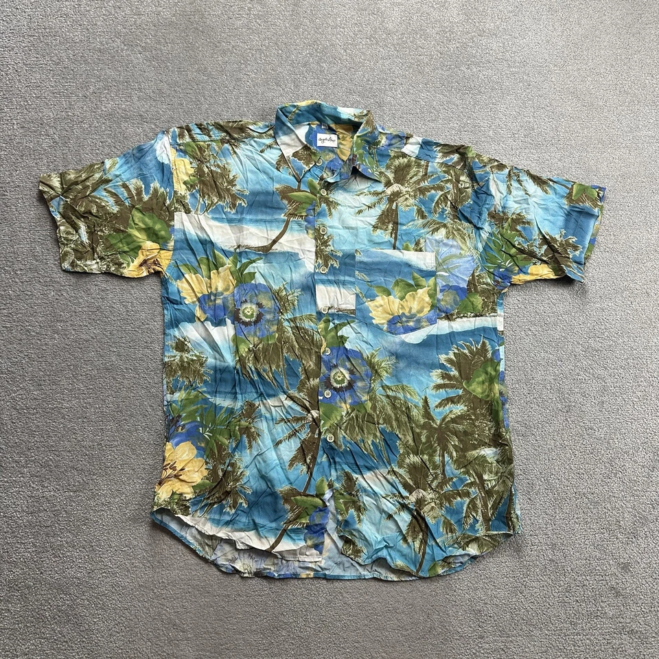HAWAII Hemd Hawaiishirt Floral XL Magnum Rockabilly Hawaiianer Aloha 4217 Blau - Bild 1 von 4