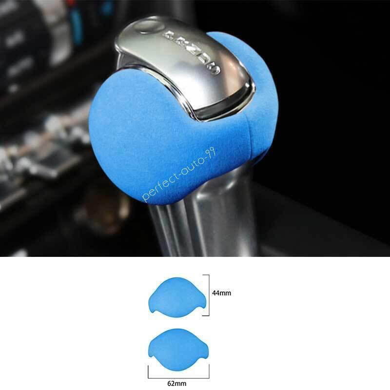 For Ford Mustang 15-2023 Blue Alcantara Gear Shift Knob Head Cover Cap Trim Set