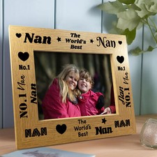 Image of Nan Gifts Nan Wooden Photo Frame Birthday Christmas Gift For Nan Nanny Keepsake