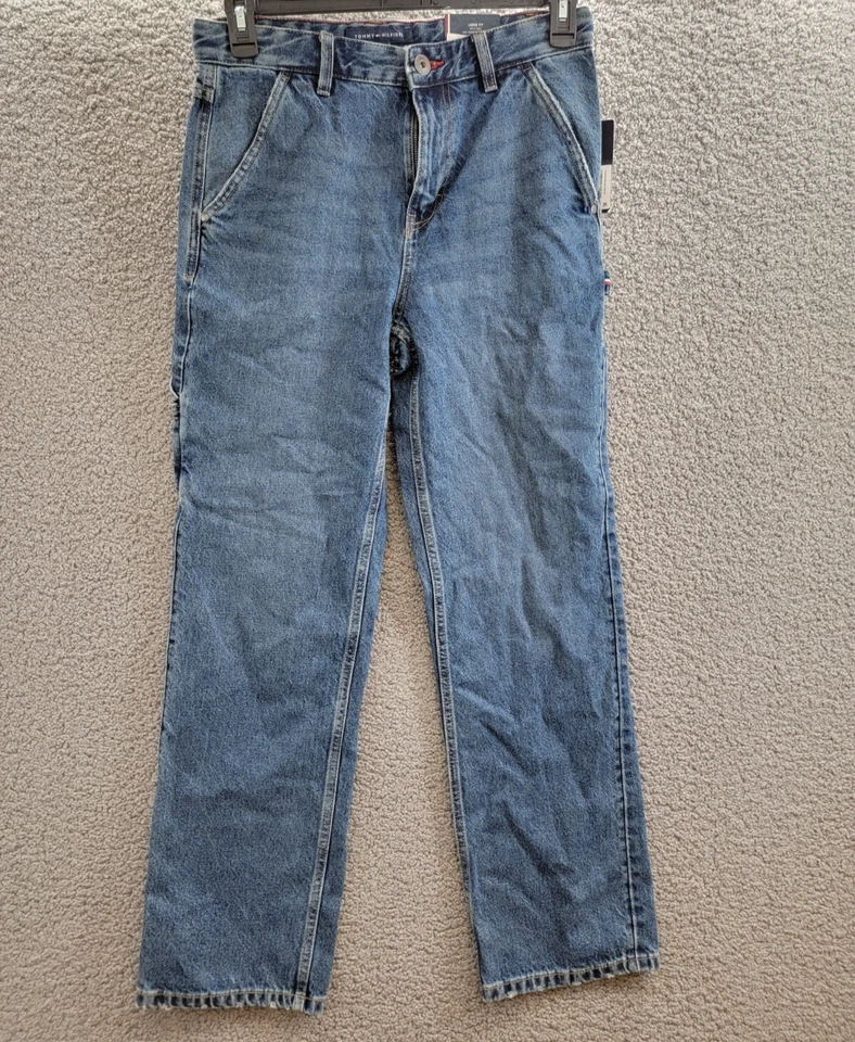 Jeans Tommy Hilfiger Sueltos Carpintero Denim Niños Grandes 18 Bien Usados Cremallera/Botón Foto 2 de 4